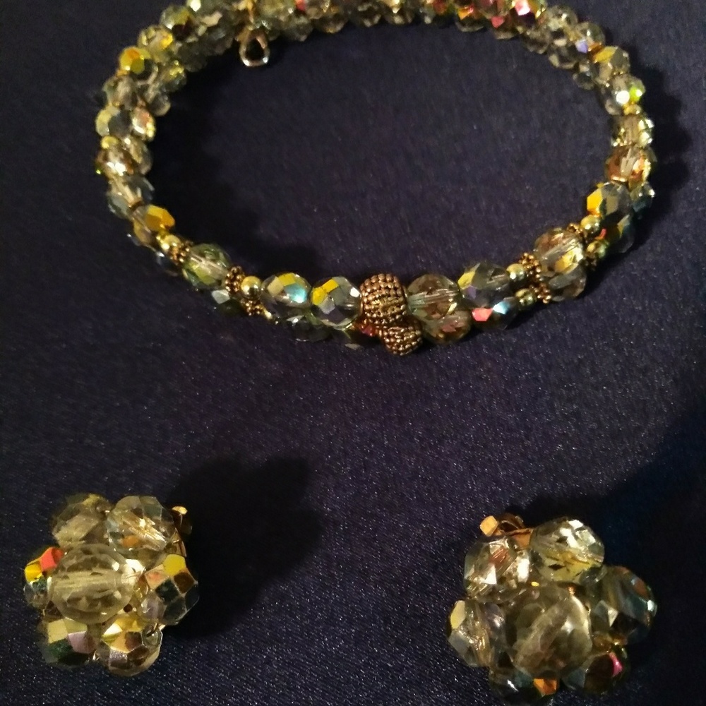 *Multi beaded choker and earrings set*